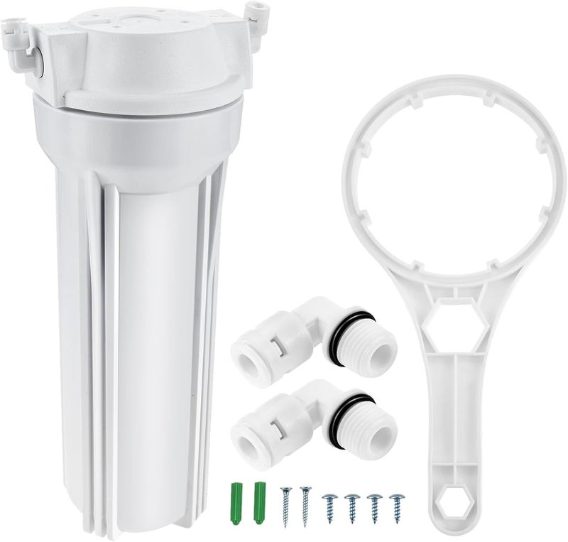 ETERMETA 10 Inch Reverse Osmosis Water Filter Housing, 1/4" Port, 2.5" Diameter, Replacement Membrane Housing for RO Filtration Systems - Image 1